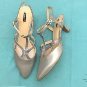 Alex Marie silver Kitten Heels